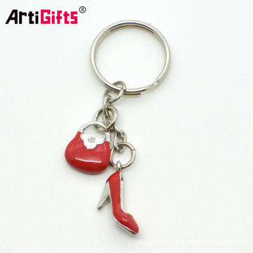 Novelty metal hard enamel crafts basketball foot shaped keychain making supplies